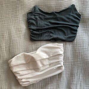 Cropped Ruched Tube Tops